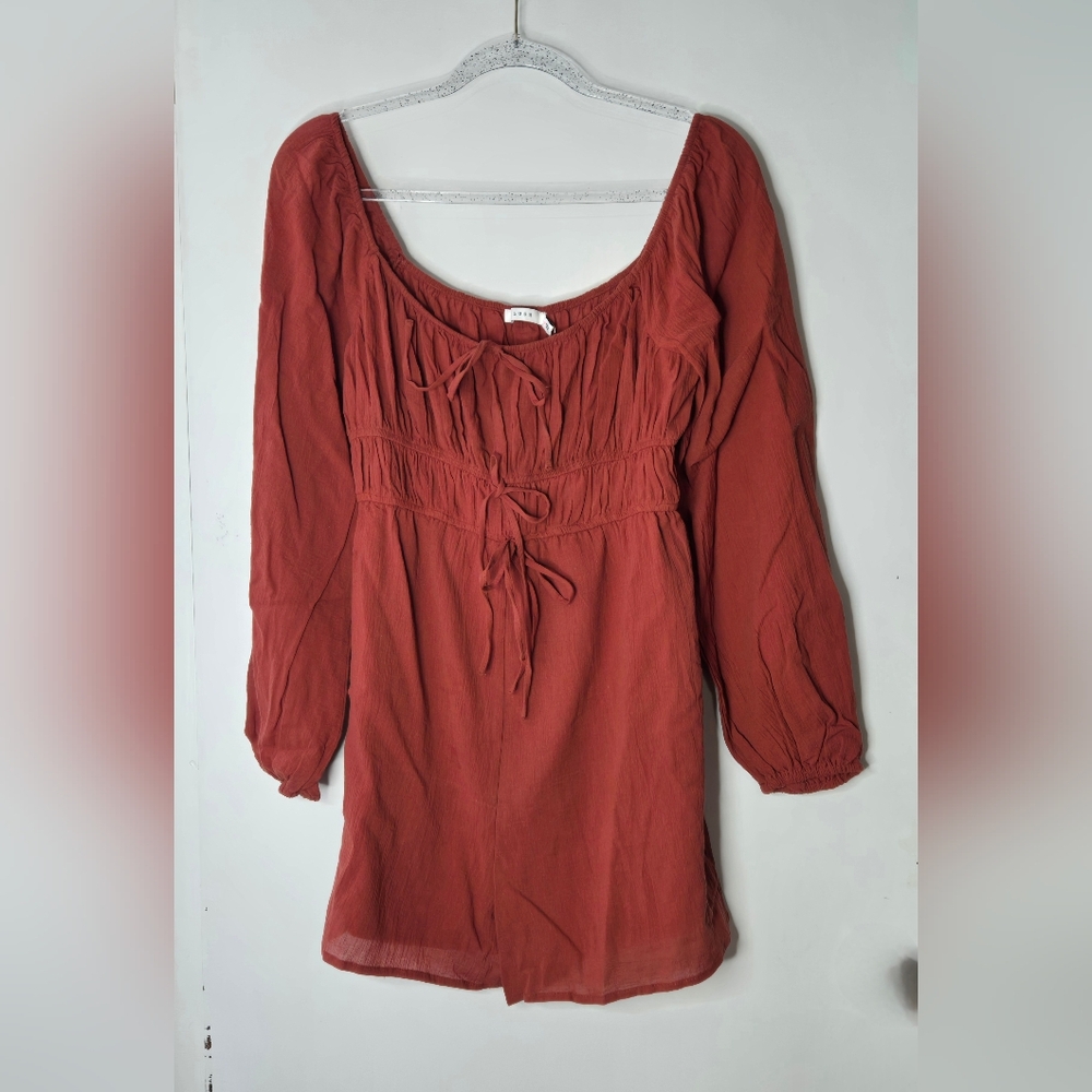 Lush Terracotta Long Sleeve Dress